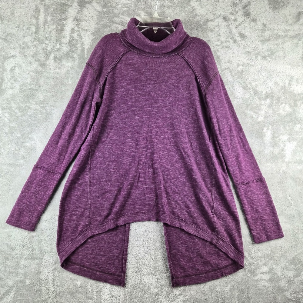 We The Free Free People Tunic Top Womens Medium Purple Cowl Neck Shark Bite